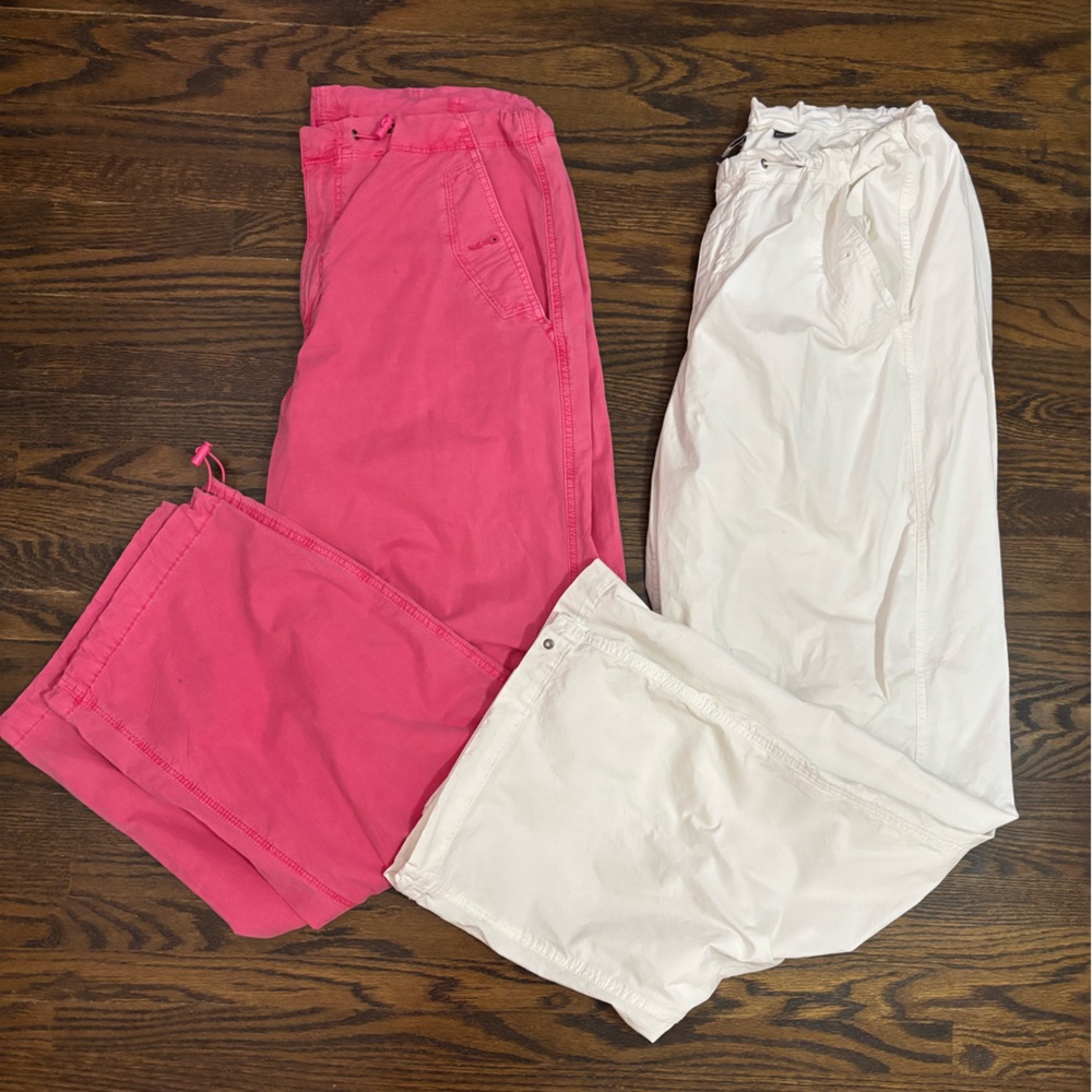 American Eagle Cargo Pants Bundle Pink and White Wide Leg Pants